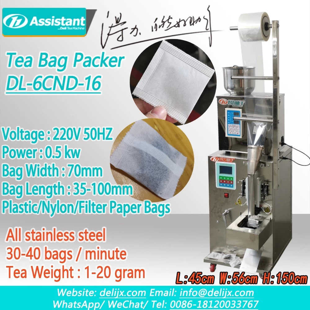 Ən ucuz plastik / neylon / filter kağız çay çantası kapsullaşdırıcı qablaşdırma maşını DL-6CND-16